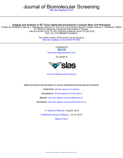 Imaging and Analysis of 3D Tumor Spheroids Enriched for a Cancer