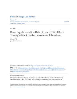 Race, Equality and the Rule of Law: Critical Race Theory`s Attack on