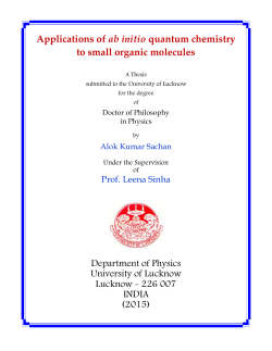 Applications of ab initio quantum chemistry to small organic