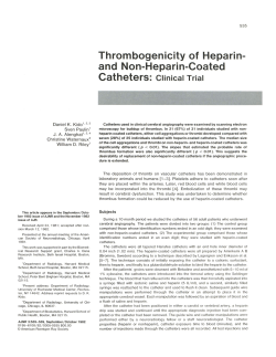 and Non-Heparin-Coated Catheters