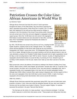 Patriotism Crosses the Color Line: African Americans