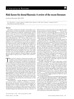 Risk factors for dental fluorosis: A review of the