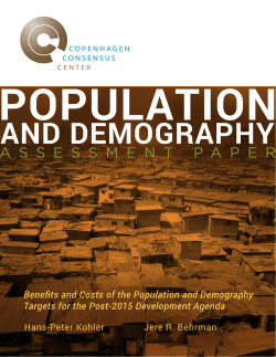 Benefits and Costs of the Population and Demography Targets for
