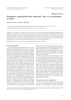 Toxoplasma gondii-altered host behaviour: clues as to mechanism