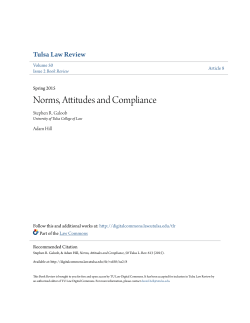 Norms, Attitudes and Compliance - TU Law Digital Commons