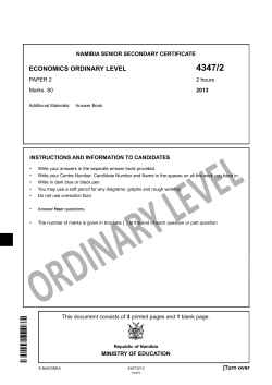 economics ordinary level - Ministry of Education Namibia