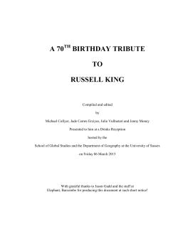 a 70th birthday tribute to russell king