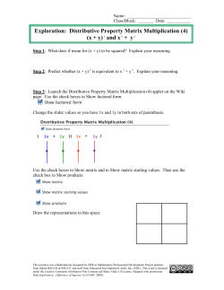 Exploration: Distributive Property Matrix (4) ()