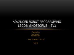 Advanced robot programming LEGO&reg; MindStorms