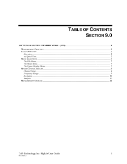 Section 9.0 System Identification