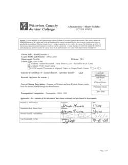 ENGL 2332 World Literature I