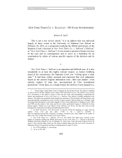 273 NEW YORK TIMES CO. V. SULLIVAN&mdash;50