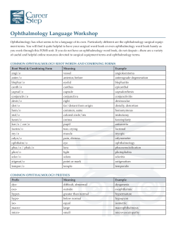 Ophthalmology Language Workshop
