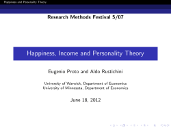 Happiness, Income and Personality Theory