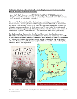 The transition from Puritan Theocracy to American Democracy