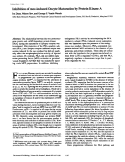 Inhibition of mos-induced Oocyte Maturation by Protein Kinase A