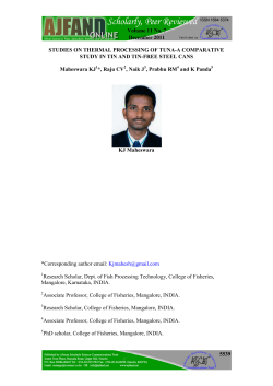 Studies on thermal processing of tuna