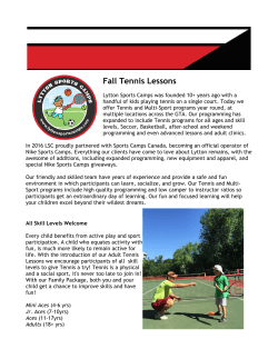 Fall Tennis Lessons - Lytton Sports Camps