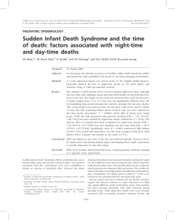 Sudden Infant Death Syndrome and the time of