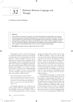Relations between language and thought