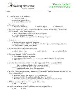 "Casey at the Bat" comprehension quiz