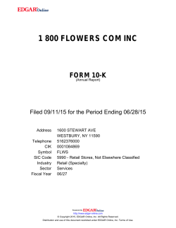 1 800 FLOWERS COM INC