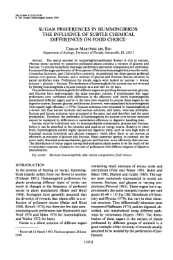 Sugar Preferences in Hummingbirds: the Influence of Subtle