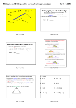 Multiplying and Dividing positive and negative integers.notebook