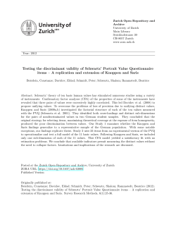 Testing the discriminant validity of Schwartz` Portrait Value