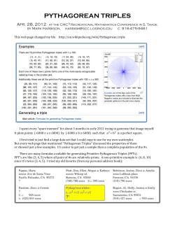 PYTHAGOREAN TRIPLES