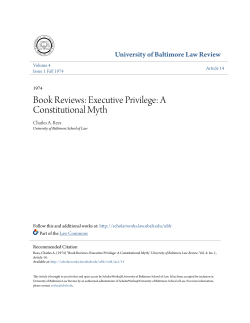 Book Reviews: Executive Privilege: A Constitutional