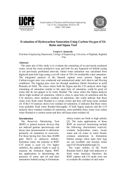 Evaluation of Hydrocarbon Saturation Using Carbon Oxygen (CO