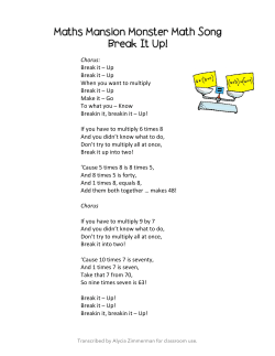 Maths Mansion Monster Math Song Break It Up!