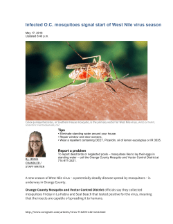 Infected O.C. mosquitoes signal start of West Nile virus season