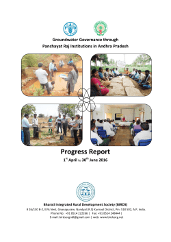 Progress Report April - June 2016