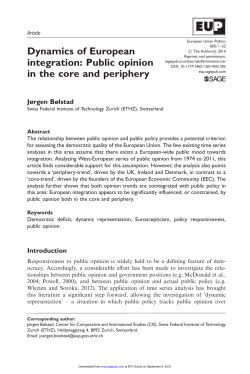 Dynamics of European integration: Public opinion in the core and