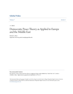 Democratic Peace Theory as Applied to Europe and the Middle East