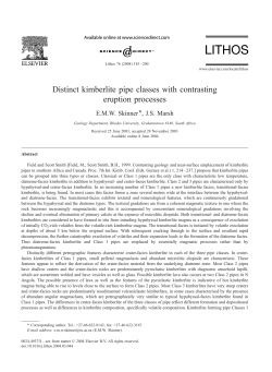 Distinct kimberlite pipe classes with contrasting eruption processes