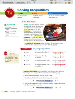 Solving Inequalities