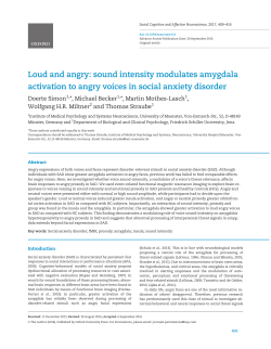 Loud and angry: Sound intensity modulates amygdala activation to