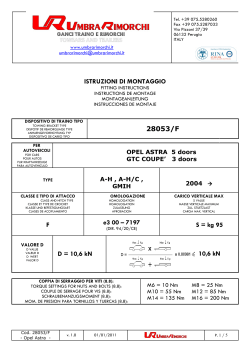 ISTRUZIONI DI MONTAGGIO 28053/F F e3 00 – 7197 S = kg 95 D