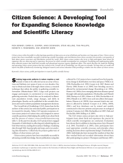 Citizen Science: A Developing Tool for Expanding Science