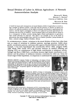 Sexual Division of Labor in African Agriculture