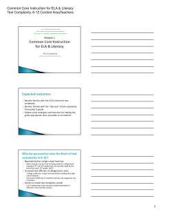 6-12 Handout Content Text Complexity PPT