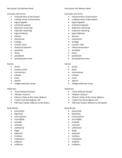 Persuasive Test Review Sheet Concepts and Terms &bull; characteristics