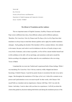 (He)art of Translation and the Audience The two important names of