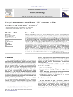 Life cycle assessment of two different 2 MW class wind turbines