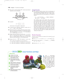 1.4 Linear Functions and Slope