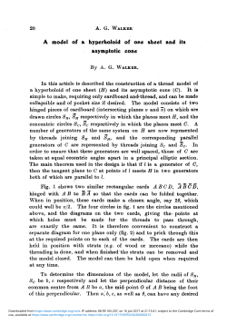A model of a hyperboloid of one sheet and its asymptotic cone