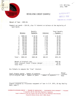 REVOLVING CREDIT EXAMPLE